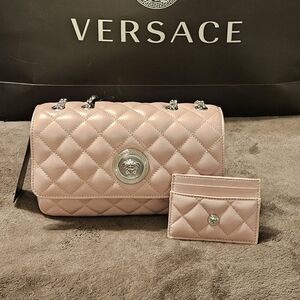 Versace Shoulder Bag/Crossbody Quilted With Matching Wallet